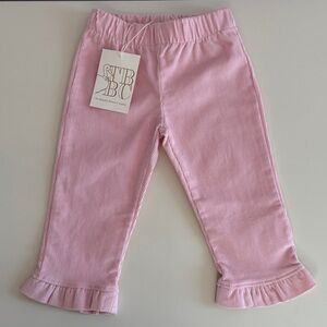 NWT The Beaufort Bonnet Company Princeton Pants Cord Girls Palm Beach Pink 0-6M